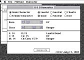 Dungeons & Dragons Character Generator (1987)