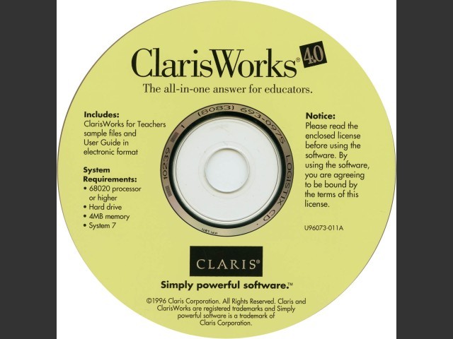 ClarisWorks 4 for Teachers (1996)