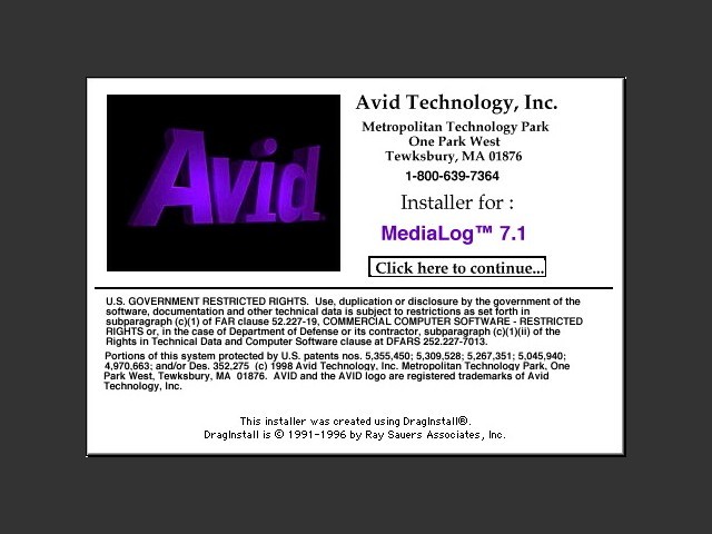 Avid MediaLog 7.1 (1998)