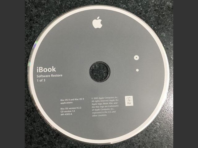 iBook Software Restore (3 CD set) Mac OS 9.2.2 Disc v1.3 2003 (CD) (2003)