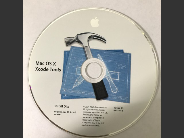 691-5144-B,,Mac OS X Xcode Tools. Install Disc v1.5 (CD) (2004)