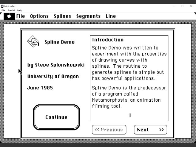 Spline Demo V2 University of Oregon (1985)