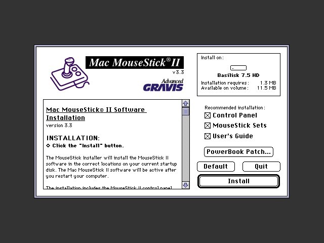 Gravis Mac MouseStick II (1994)