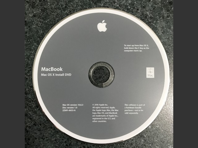 Mac OS X 10.6.3 (Disc 1.0) (MacBook) (DVD DL) (2010)