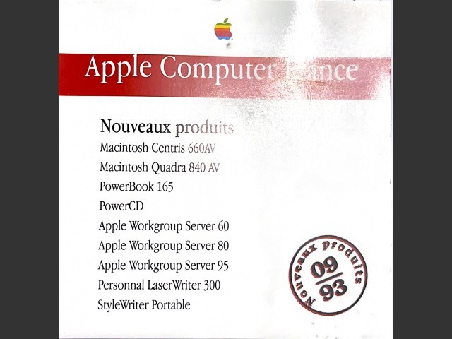 Apple France Marketing CD "Nouveaux Produits" (1993)