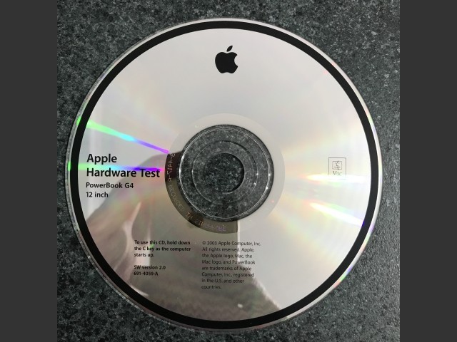 Apple Hardware Test v2.0 for PowerBook G4 12-inch 2003 (CD) (2003)