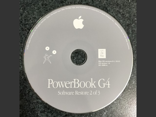 691-3079-A,,PowerBook G4 Install & Software Restore (3 CD set) Mac OS v9.1, v10.0.3.... (2001)
