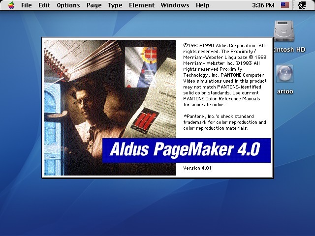Aldus PageMaker 4.0.1 (1990)