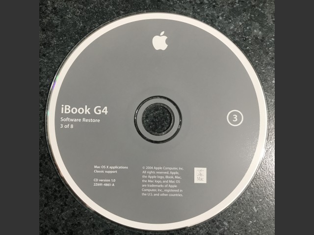 691-4859-A,,iBook G4. Software Restore (8 CD set) Mac OS X applications. Classic... (2004)