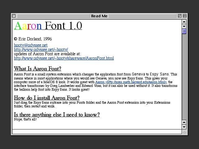 Aaron Font 1.0 (1996)