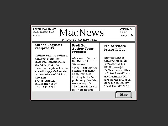 MacNews 1.1 (1993)