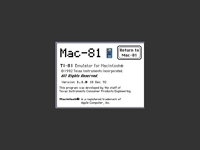 Mac-81 1.1.0 (1992)