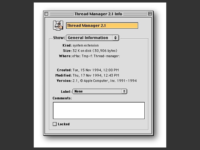 Thread Manager 2.1 (1994)
