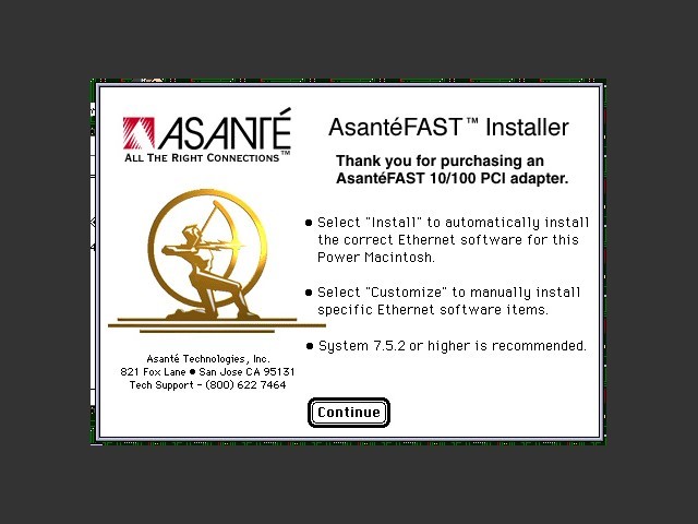 AsantéFAST 10/100 PCI Mac Edition (QSI Chipset) (1999)