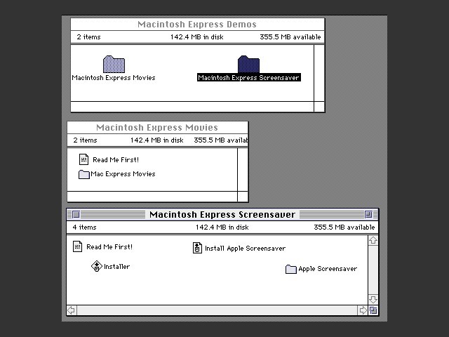 Macintosh Express Screeensaver and Movie Demos (1992)