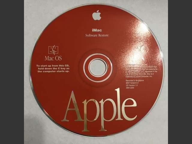 Original 233mhz Bondi Blue iMac Install/Restore CD set, SSW v8.1. Disc v1.0 (CD) (1998)