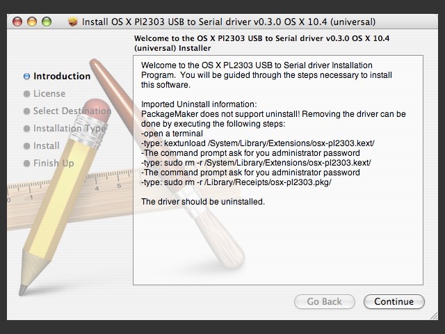 OS X PL2303 0.3.1 USB to Serial Driver (2008)