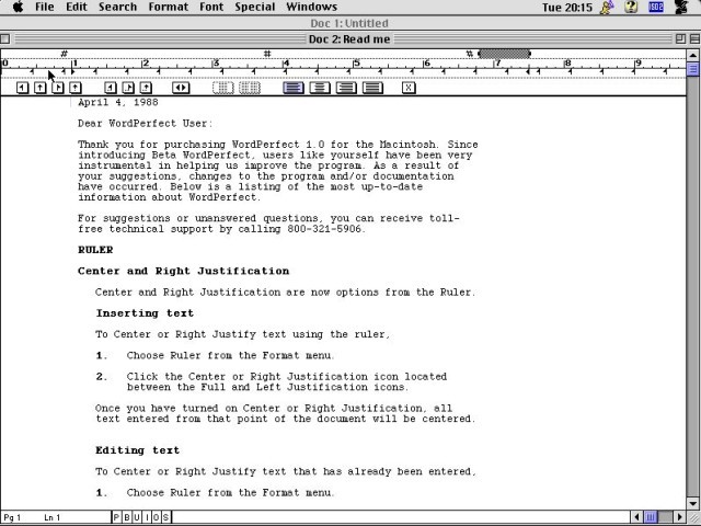 WordPerfect 1.0 (1988)