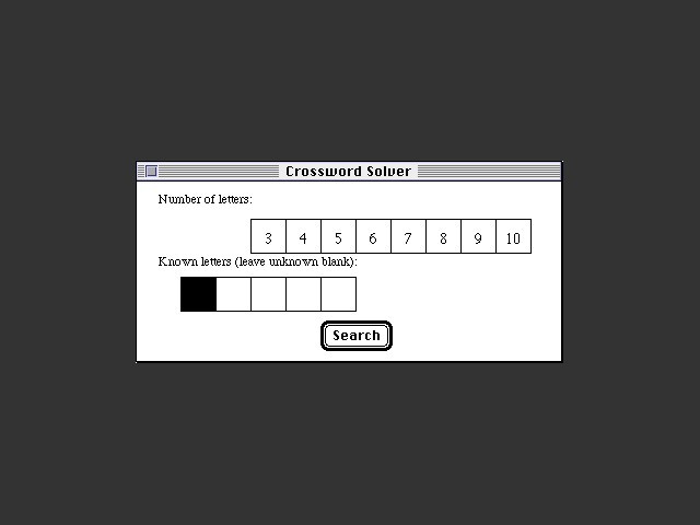 Crossword Solver (1995)