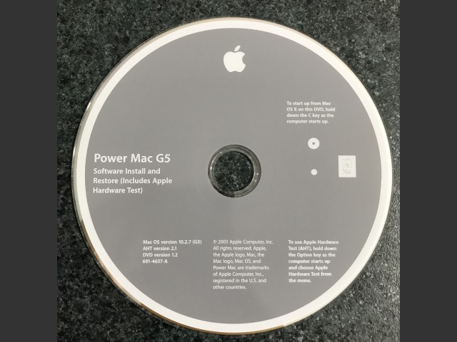 691-4657-A,,Power Mac G5. Software Install & Restore. Mac OS v10.2.7 (G5). AHT v2.1.... (2003)