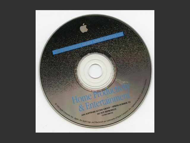 CDRM1086700,The Macintosh Demo Applications CD. Home Productivity & Entertainment. ADG... (1993)