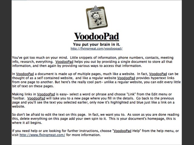 VoodooPad 5.x (Flying Meat) (2012)