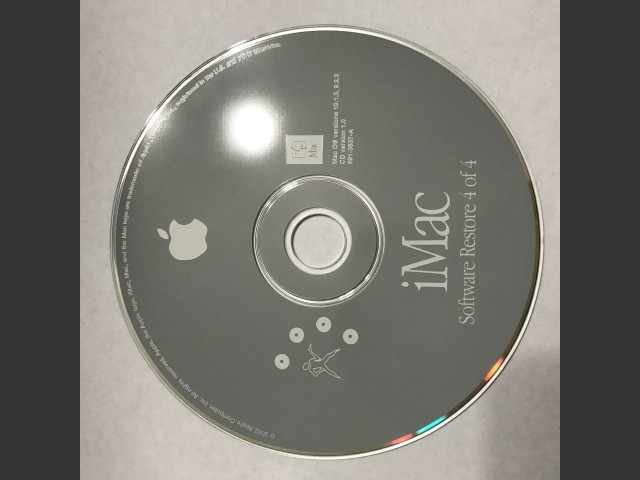 691-3634-A,,iMac. Software Restore (4 CD set) Mac OS v10.1.3, v9.2.2. Disc v1.0 (CD) (2002)