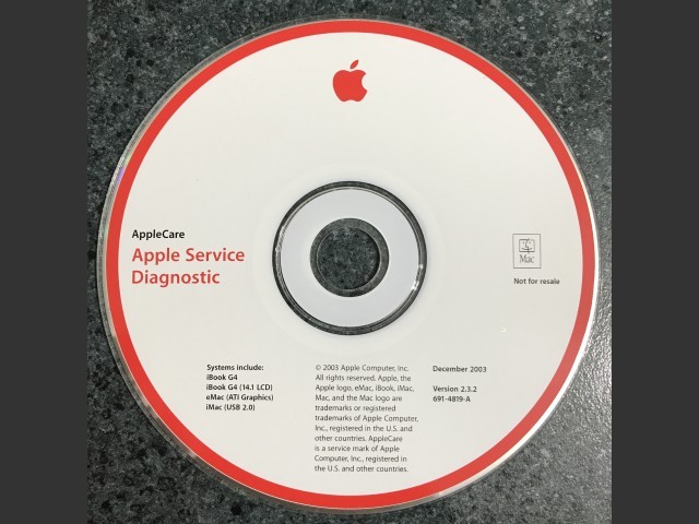 AppleCare Service Diagnostic v2.3.2 iBook G4,iBook G4 (14.1 LCD),eMac (ATI... (2003)