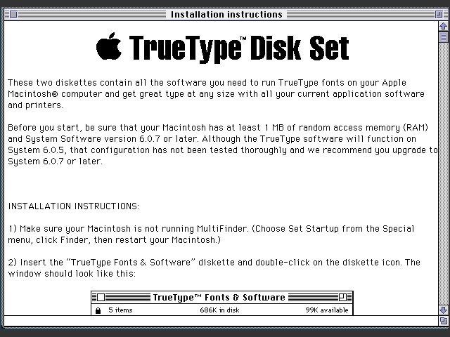 TrueType Disk Set (1991)