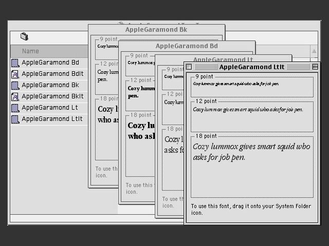 Apple Garamond Font (1991)