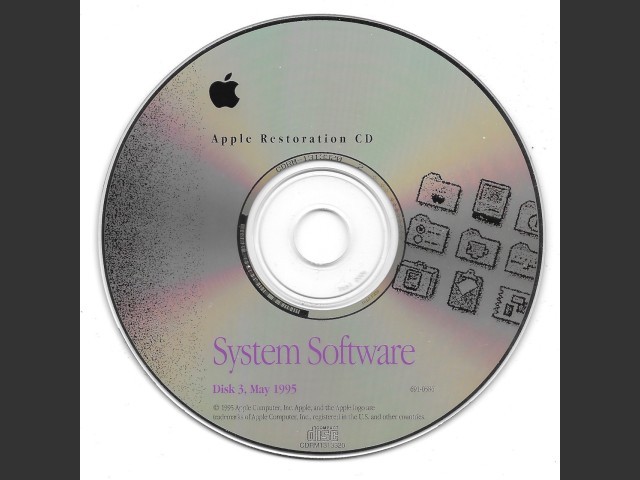Apple Restoration CD - System Software Disk 3 (May 1995) (1995)