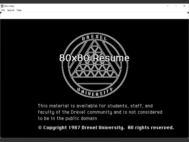 80x80 Drexel University Co-Op Resume Maker (1987)
